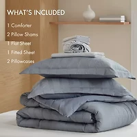 510 Design Logan Woven Striped Easy Care Comforter Set
