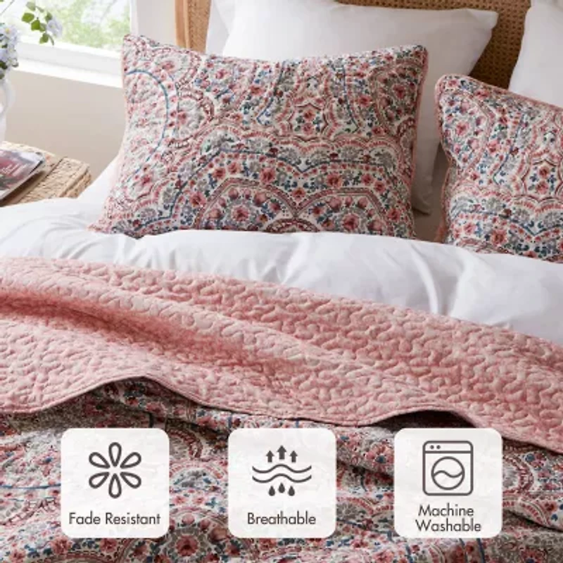 510 Design Valerie Boho Floral Reversible Quilt Set
