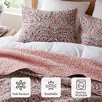 510 Design Valerie Boho Floral Reversible Quilt Set