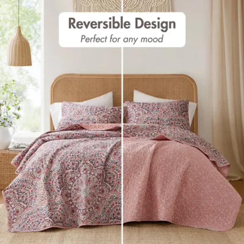 510 Design Valerie Boho Floral Reversible Quilt Set