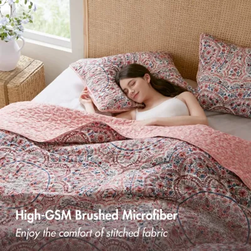 510 Design Valerie Boho Floral Reversible Quilt Set