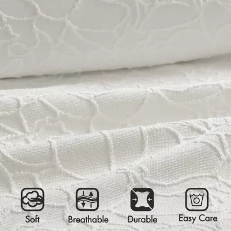 Madison Park Esme Floral Tufting Chenille 3-pc. Easy Care Bedspread Set