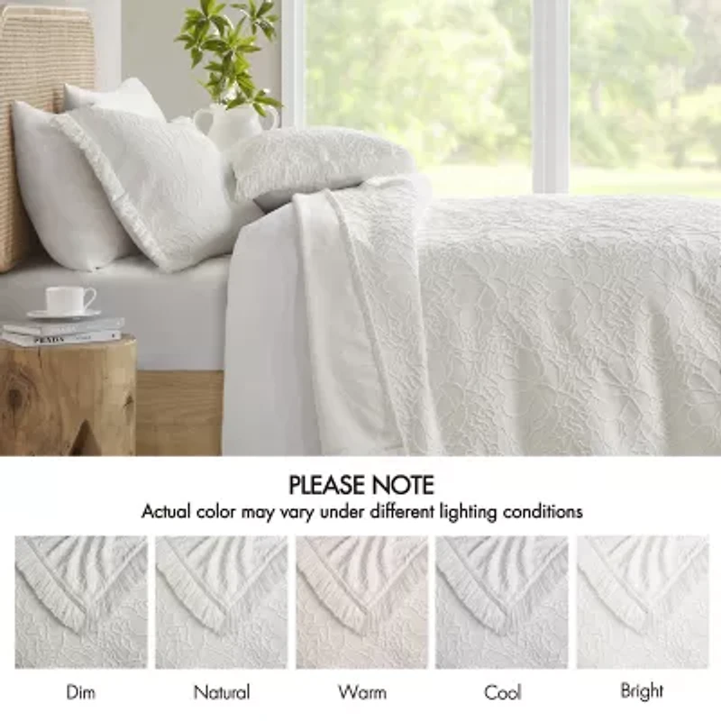 Madison Park Esme Floral Tufting Chenille 3-pc. Easy Care Bedspread Set