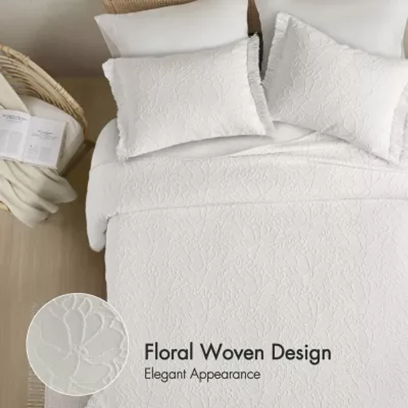 Madison Park Esme Floral Tufting Chenille 3-pc. Easy Care Bedspread Set