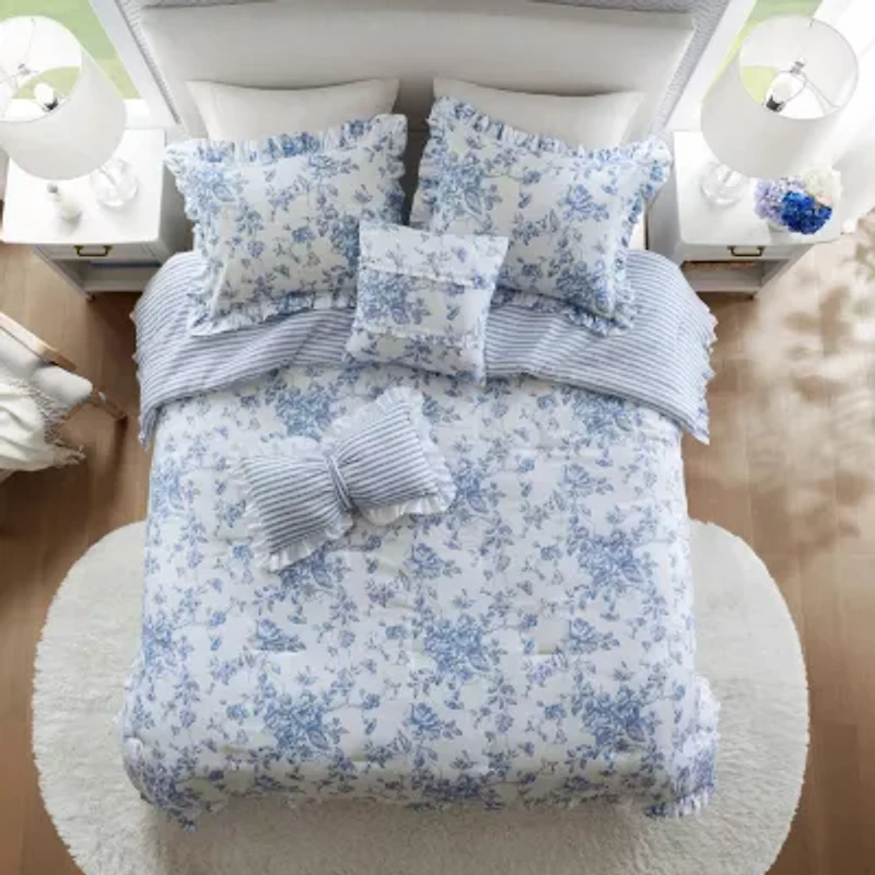 Madison Park Essentials Colette Comforter Set With Decorative Pillows Reversible Easy Care