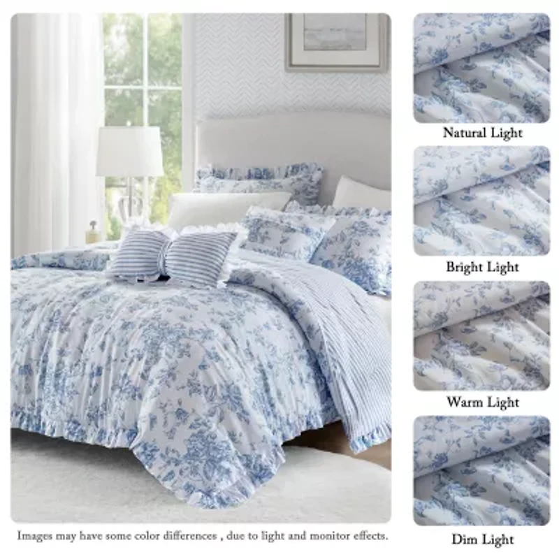 Madison Park Essentials Colette Comforter Set With Decorative Pillows Reversible Easy Care