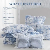 Madison Park Essentials Colette Comforter Set With Decorative Pillows Reversible Easy Care