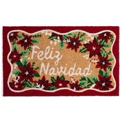 North Pole Trading Co. Feliz Navidad Indoor Outdoor Rectangular Doormat