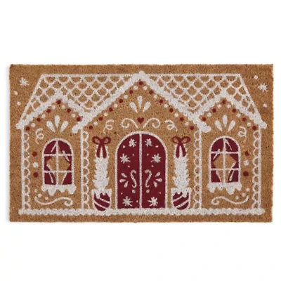 North Pole Trading Co. Gingerbread House Indoor Outdoor Rectangular Doormat