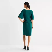 Connected Apparel Womens Short Sleeve Sheath Dress