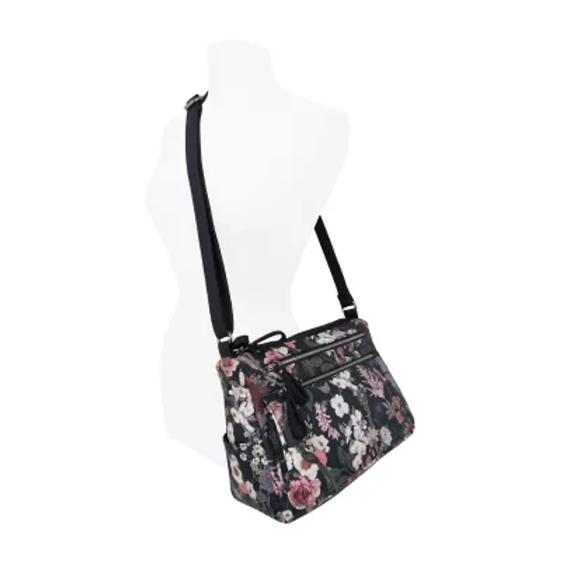 Bueno of California Washed Double Zip Crossbody Bag
