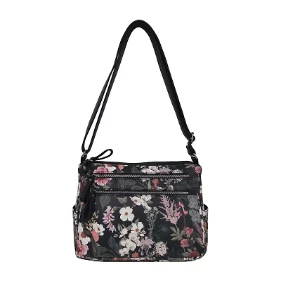 Bueno of California Washed Double Zip Crossbody Bag