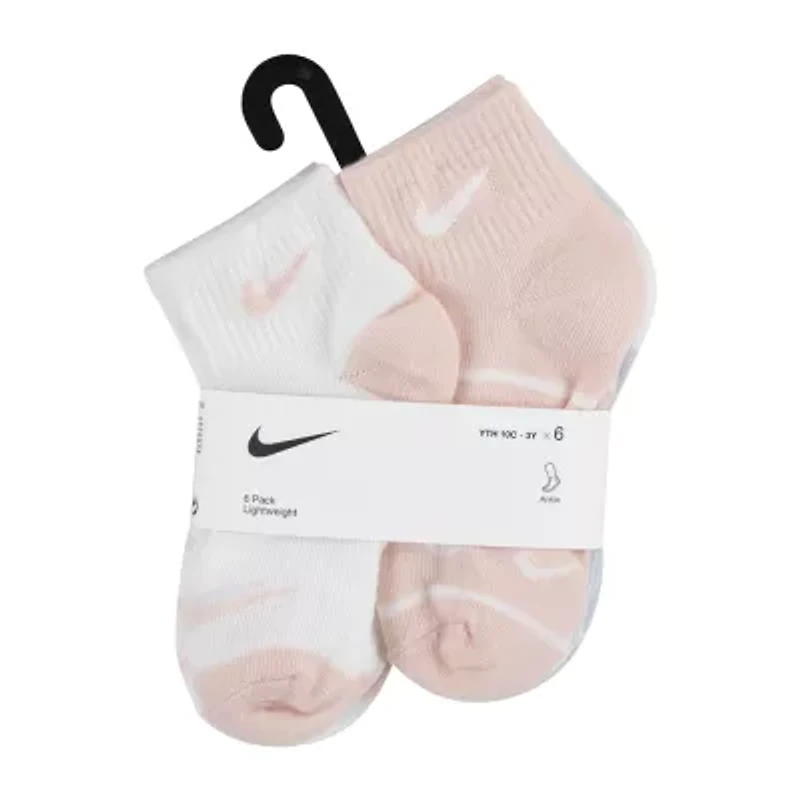 Nike Little Girls Multi-Pack 3 Pair Quarter Ankle Socks