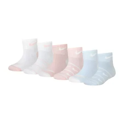 Nike Little Girls Multi-Pack 3 Pair Quarter Ankle Socks