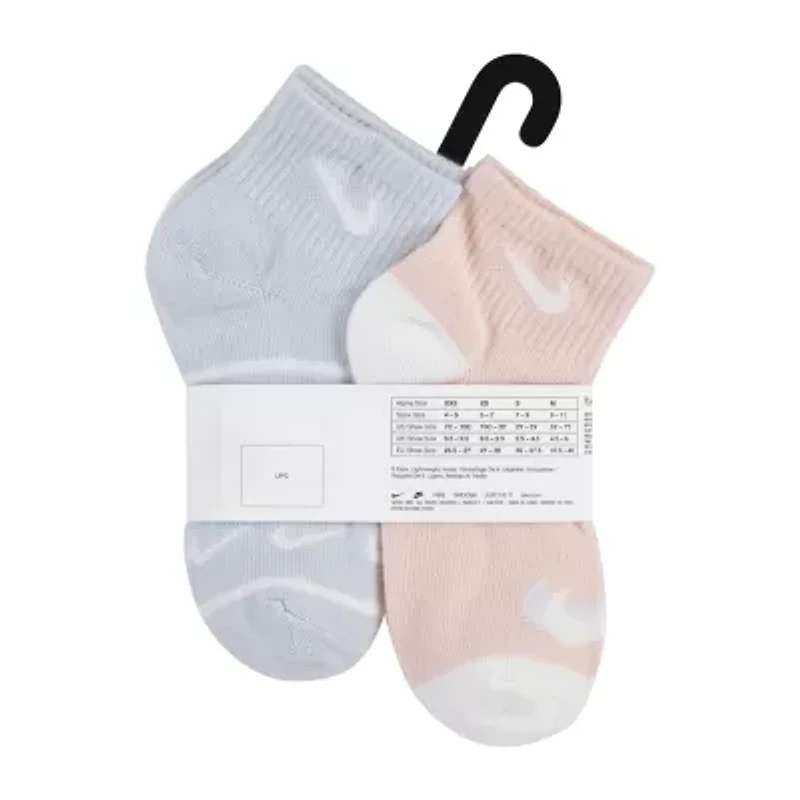 Nike Little Girls Multi-Pack 3 Pair Quarter Ankle Socks