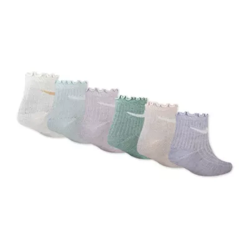 Nike Little Girls Multi-Pack 3 Pair Quarter Ankle Socks