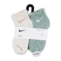 Nike Little Girls Multi-Pack 3 Pair Quarter Ankle Socks