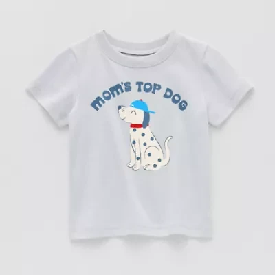 Okie Dokie Baby Boys Round Neck Short Sleeve Regular Fit Graphic T-Shirt
