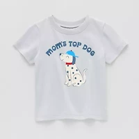 Okie Dokie Baby Boys Round Neck Short Sleeve Regular Fit Graphic T-Shirt