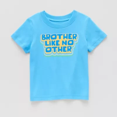 Okie Dokie Baby Boys Round Neck Short Sleeve Regular Fit Graphic T-Shirt