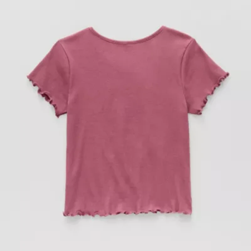 Little & Big Kid Girls Round Neck Short Sleeve Regular Fit Hello Kitty Graphic T-Shirt