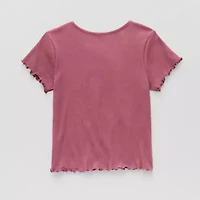 Little & Big Kid Girls Round Neck Short Sleeve Regular Fit Hello Kitty Graphic T-Shirt