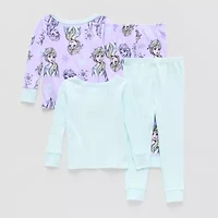 Disney Collection Toddler Girls Frozen Crew Neck Long Sleeve 4-pc. Pajama Sets