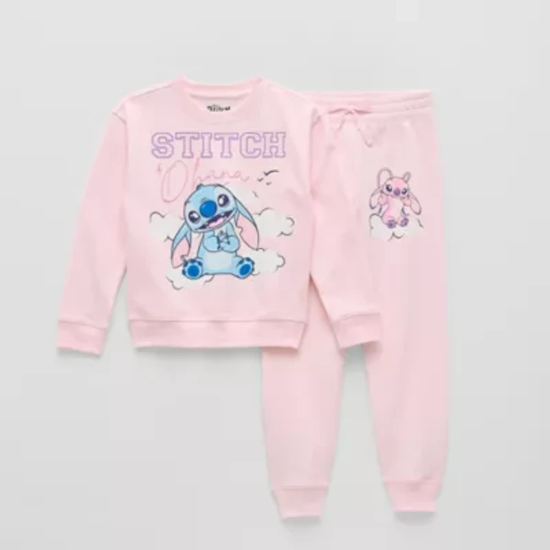 Disney Collection Little & Big Kid Girls Stitch 2-pc. Pant Set