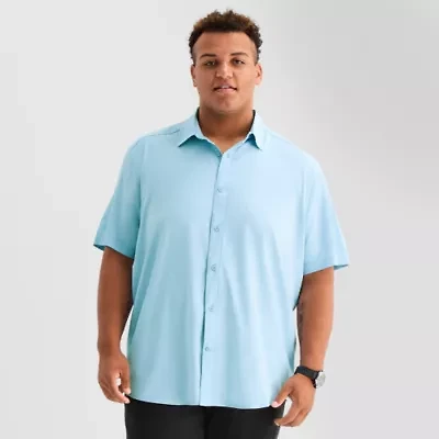 Stylus Mens Short Sleeve Regular Fit Big and Tall Button-Down Shirt