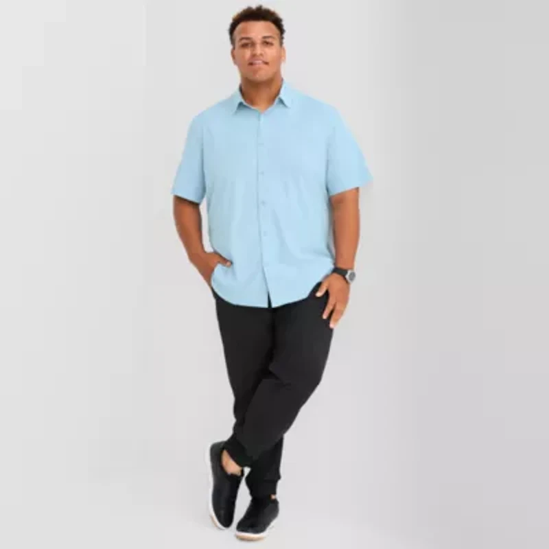 Stylus Mens Short Sleeve Regular Fit Big and Tall Button-Down Shirt