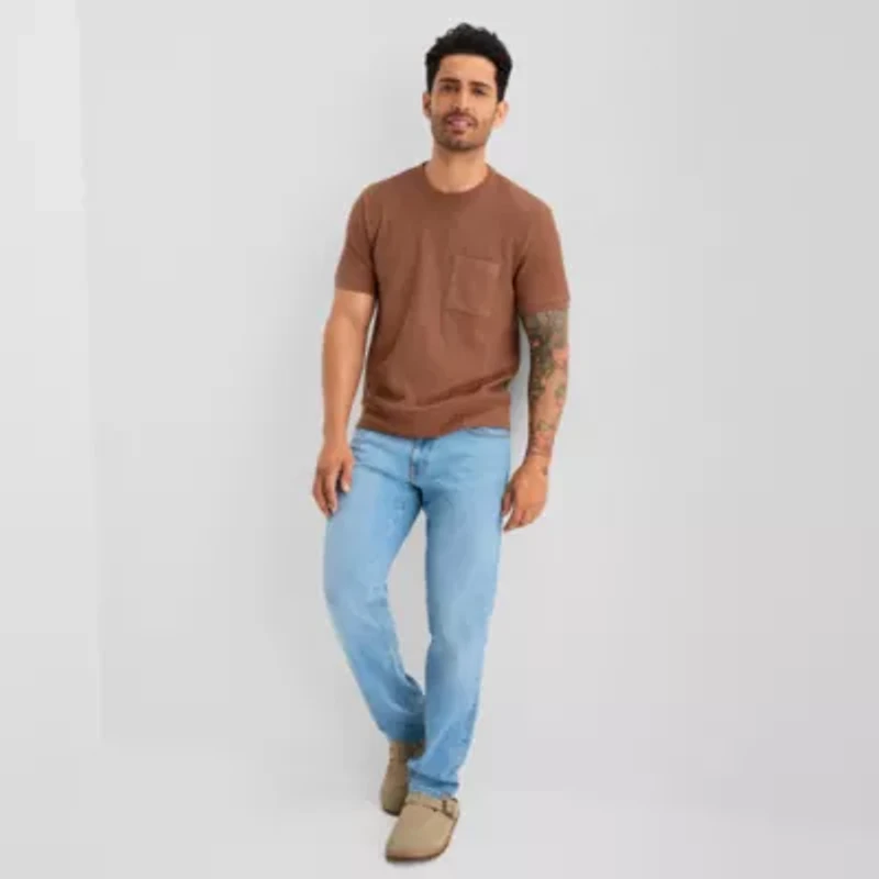 mutual weave Chunky Thermal Mens Crew Neck Short Sleeve T-Shirt
