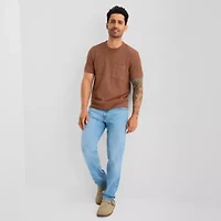 mutual weave Chunky Thermal Mens Crew Neck Short Sleeve T-Shirt