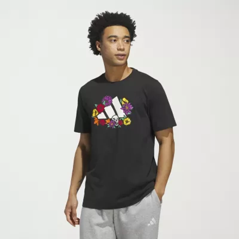 adidas Mens Crew Neck Short Sleeve Regular Fit Graphic T-Shirt