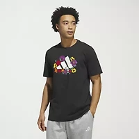 adidas Mens Crew Neck Short Sleeve Regular Fit Graphic T-Shirt