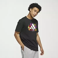 adidas Mens Crew Neck Short Sleeve Regular Fit Graphic T-Shirt