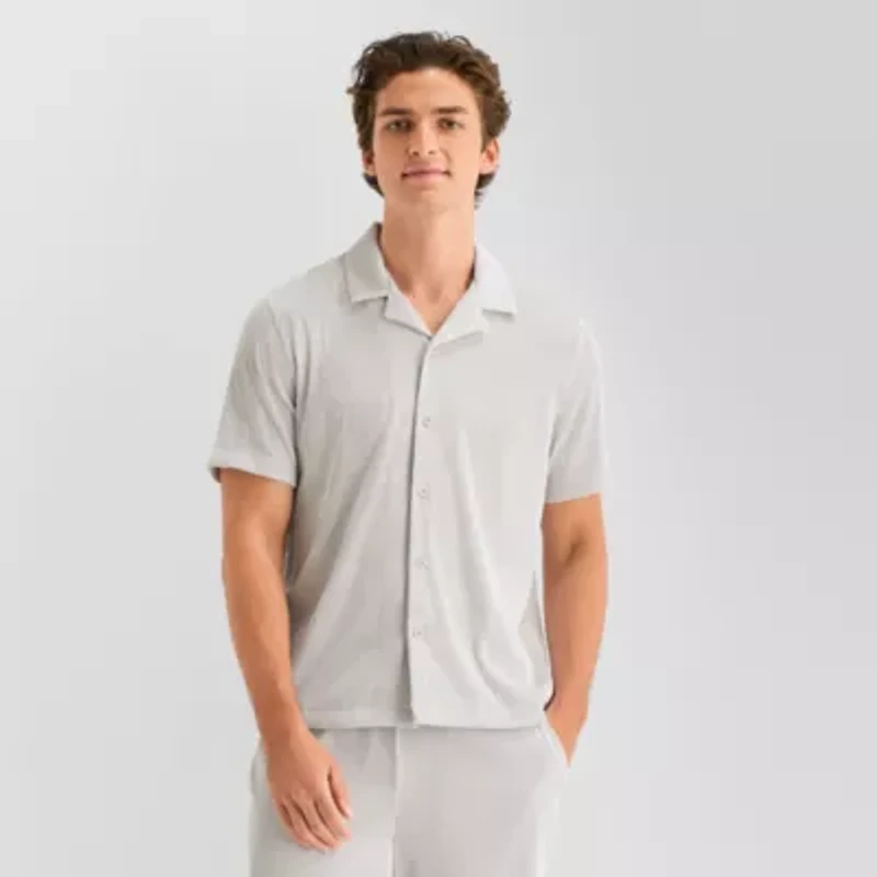 Stylus Mens Short Sleeve Button-Down Shirt