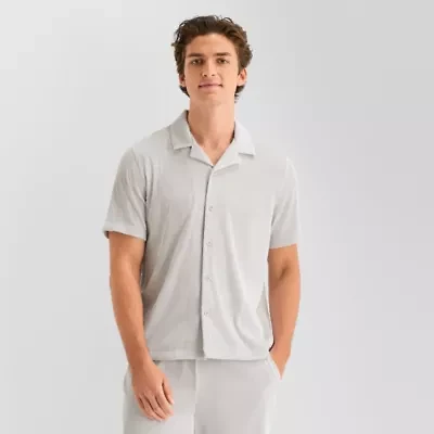 Stylus Mens Short Sleeve Button-Down Shirt