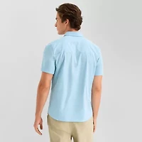 Stylus Mens Short Sleeve Regular Fit Button-Down Shirt