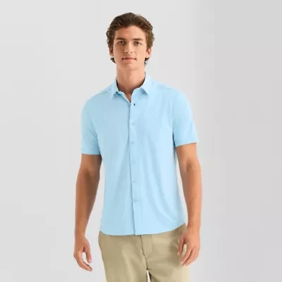 Stylus Mens Short Sleeve Regular Fit Button-Down Shirt