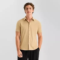 Stylus Mens Short Sleeve Button-Down Shirt