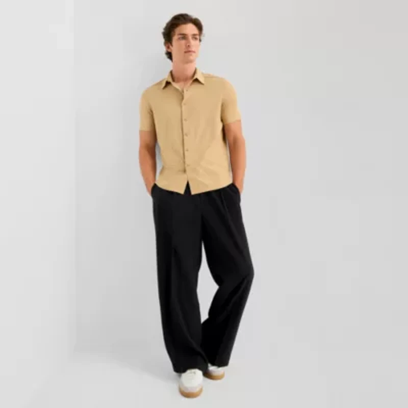 Stylus Mens Short Sleeve Button-Down Shirt