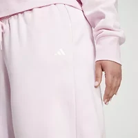 adidas Womens Plus Straight Mid Rise Fleece Sweatpant