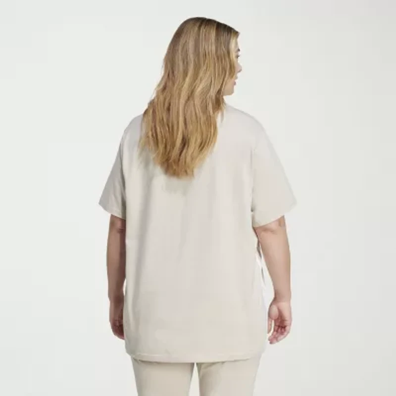 adidas Womens Plus Crew Neck Short Sleeve Active T-Shirt