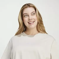 adidas Womens Plus Crew Neck Short Sleeve Active T-Shirt