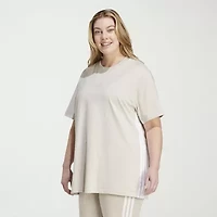 adidas Womens Plus Crew Neck Short Sleeve Active T-Shirt
