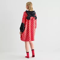 Disney Mjc Womens Minnie Mouse Hooded Long Sleeve Juniors Nightgown