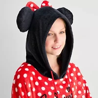 Disney Mjc Womens Minnie Mouse Hooded Long Sleeve Juniors Nightgown