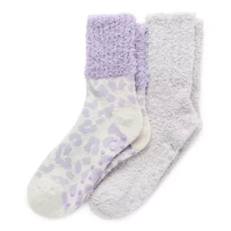 Cozy Crew Womens Multi-Pack 2 Pair Slipper Socks