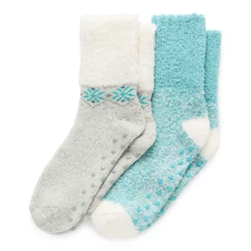 Cozy Crew Womens Multi-Pack 2 Pair Slipper Socks