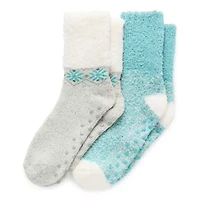 Cozy Crew Womens Multi-Pack 2 Pair Slipper Socks